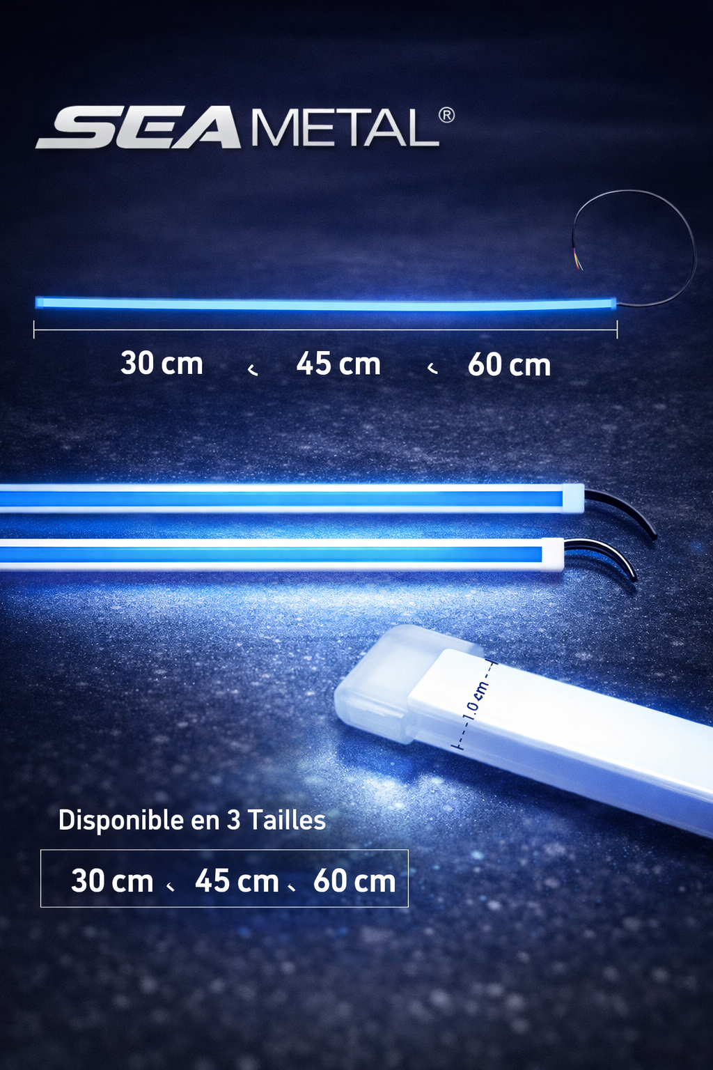 1️⃣ Bandes LED Dynamique pour Phare – Effet Bleu Glacé Universel