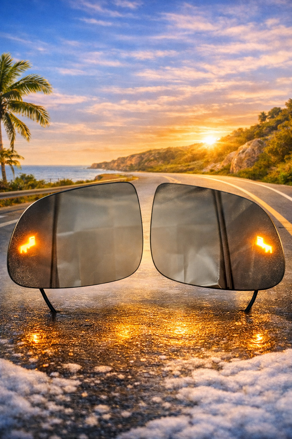 Kit LED Angle Mort pour Rétroviseur – Sécurité Visuelle Universelle (Rouge ou Jaune, 2 pièces)