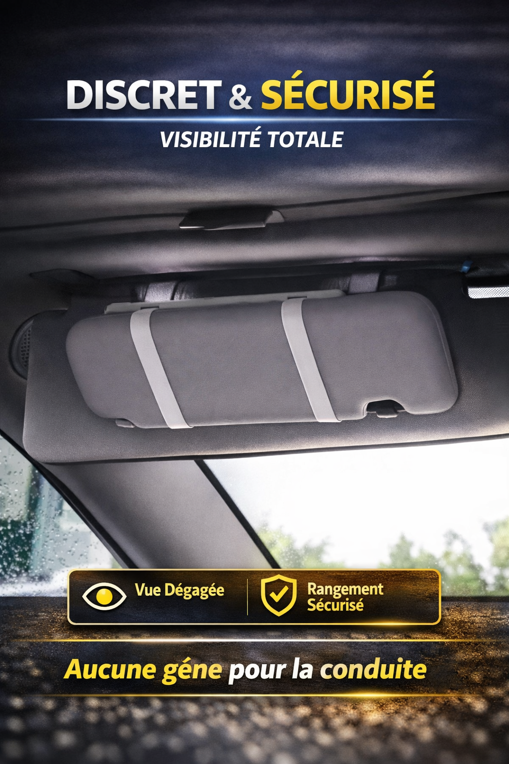 Miroir LED Sans Fil pour Pare-Soleil de Voiture – Tactile 3 Niveaux, Rechargeable USB, Ultra Fin