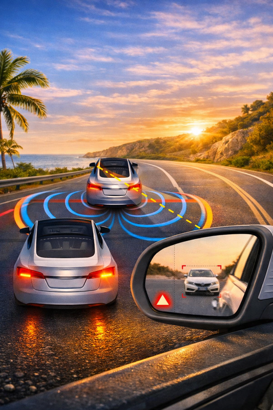 Kit LED Angle Mort pour Rétroviseur – Sécurité Visuelle Universelle (Rouge ou Jaune, 2 pièces)