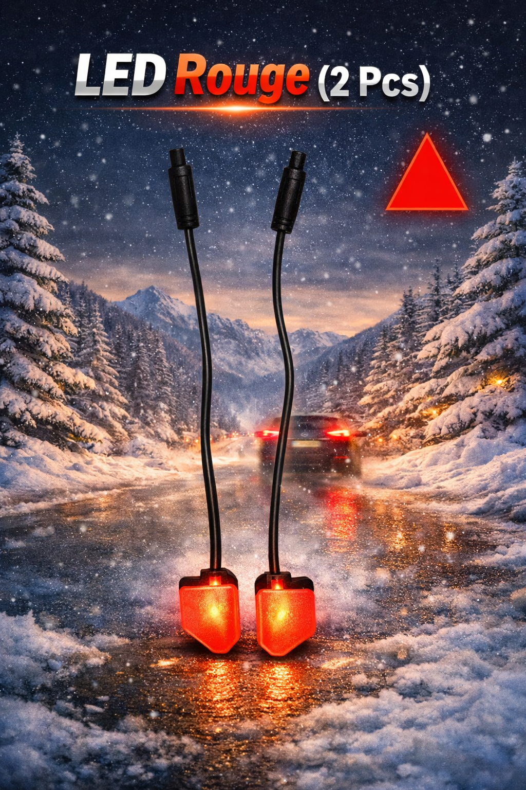 Kit LED Angle Mort pour Rétroviseur – Sécurité Visuelle Universelle (Rouge ou Jaune, 2 pièces)